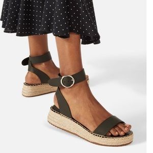 Just Fab Black Darlyn Espadrille Sandal SZ 7.5